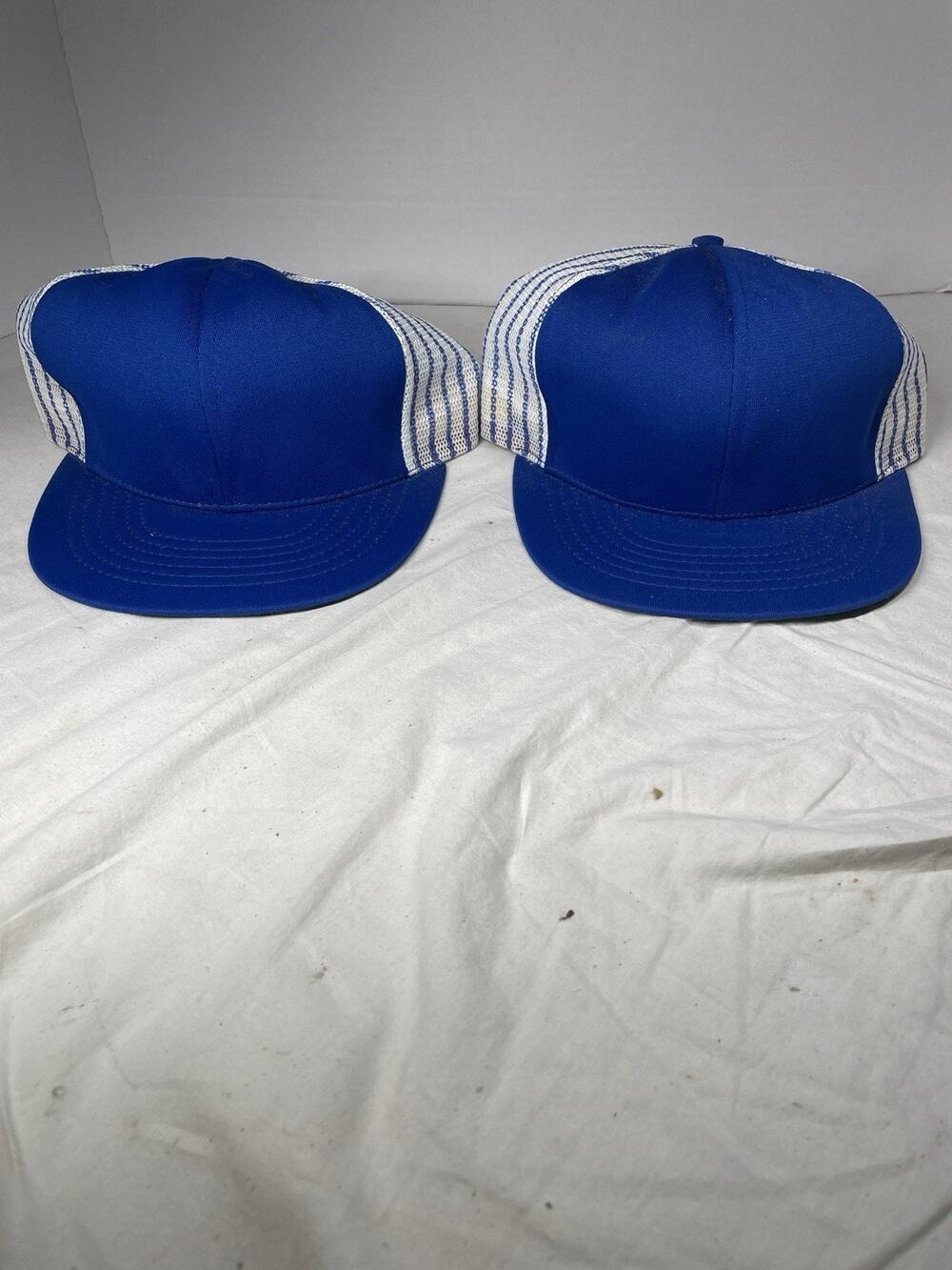 Lot Of 2 Vintage AUC Dead Stock Blank Mesh Trucker Hat Snapback Dad Cap